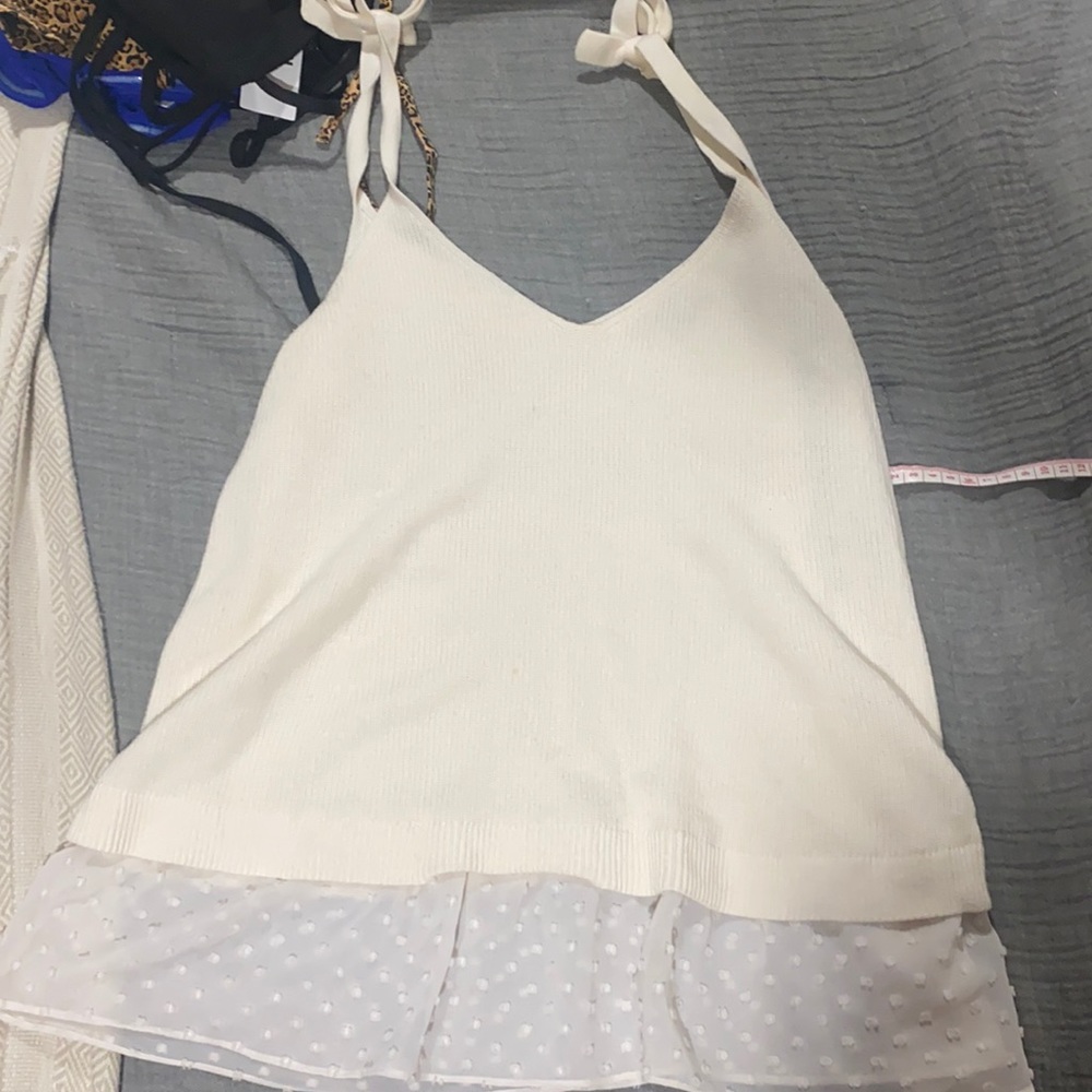 Cream white knit tank